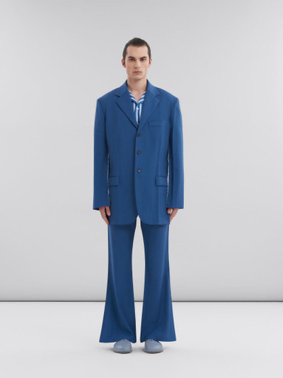 Marni BLUE WOOL-MOHAIR BLAZER WITH MARNI MENDING outlook