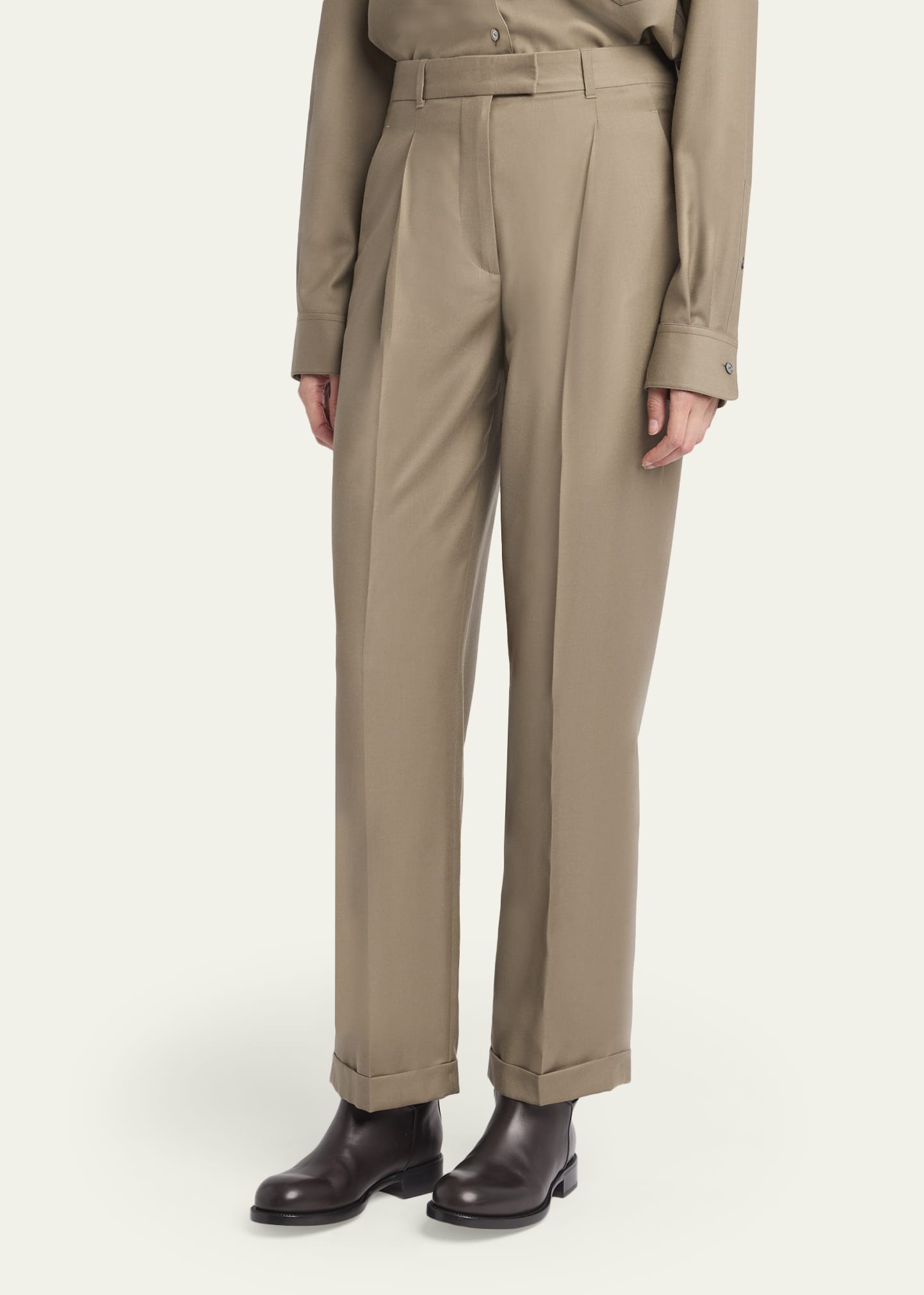 Sorina Pleated Straight-Leg Pants - 4