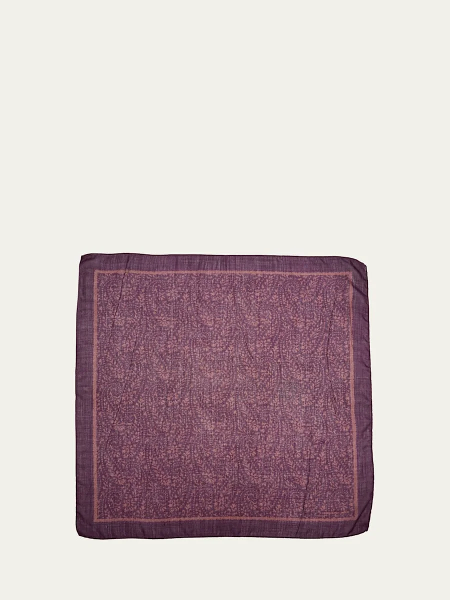 Men's Cashmere-Silk Paisley Handkerchief - 1