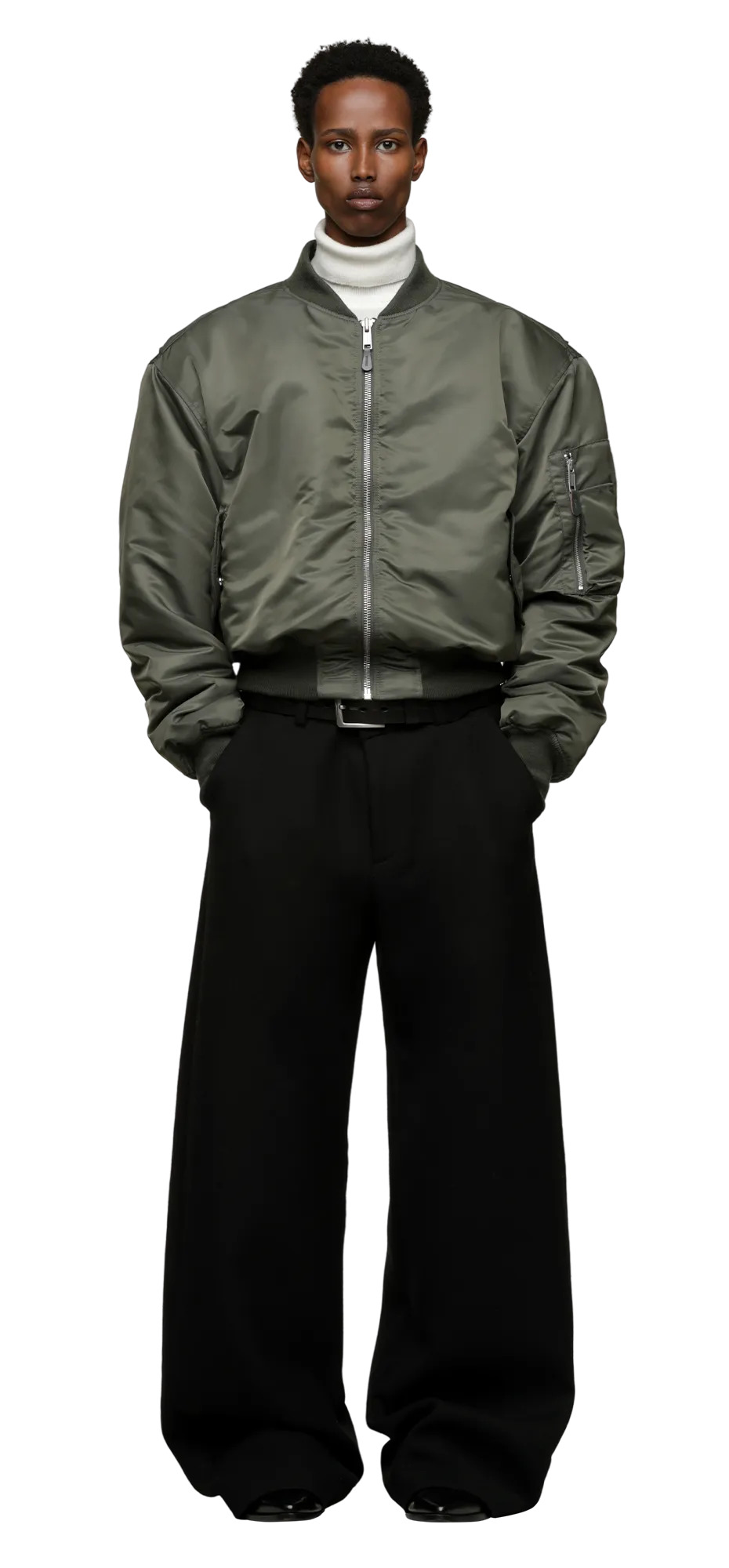CROPPED BROAD BOMBER KHAKI - 4