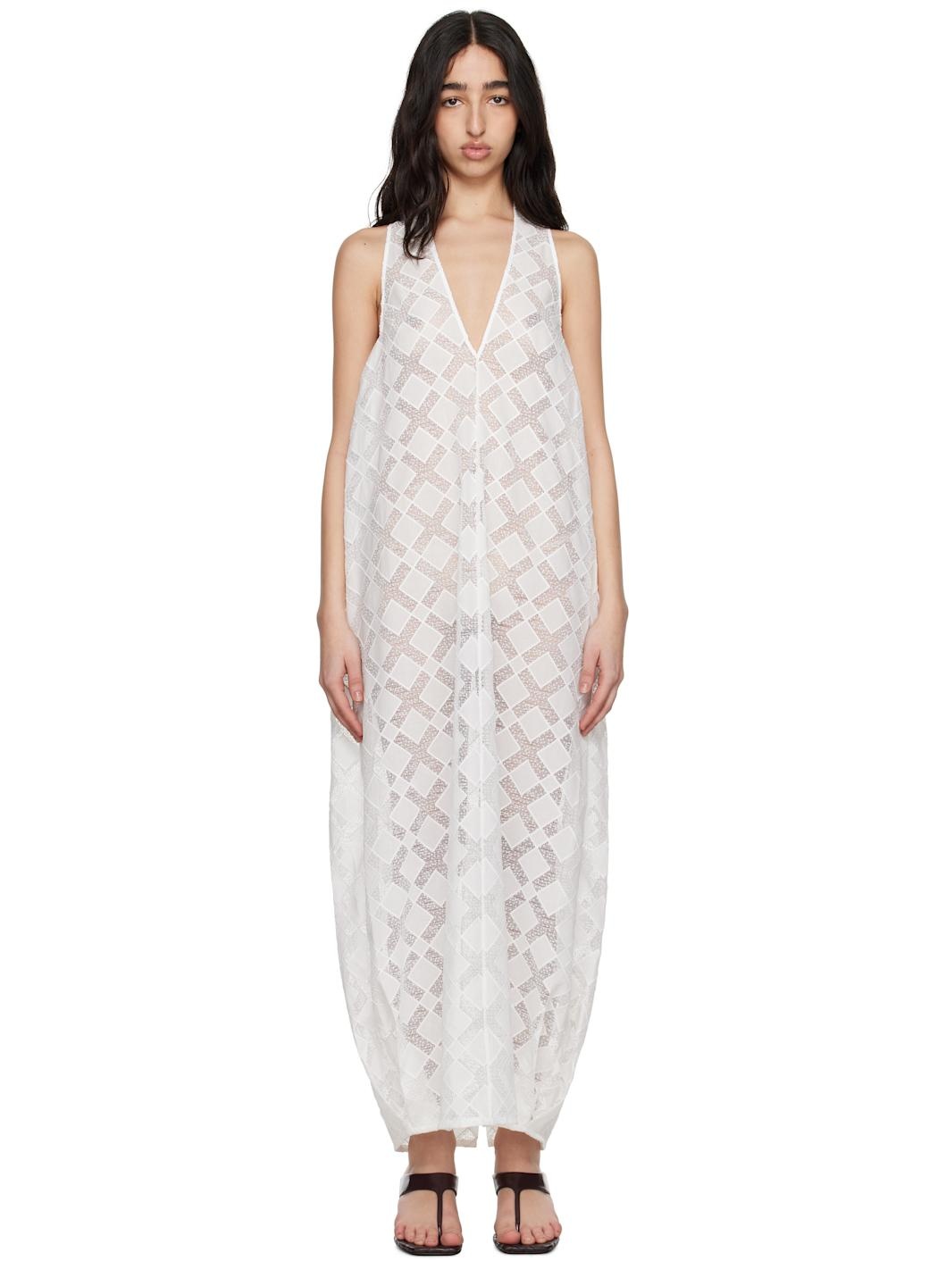 White Agel Midi Dress - 1