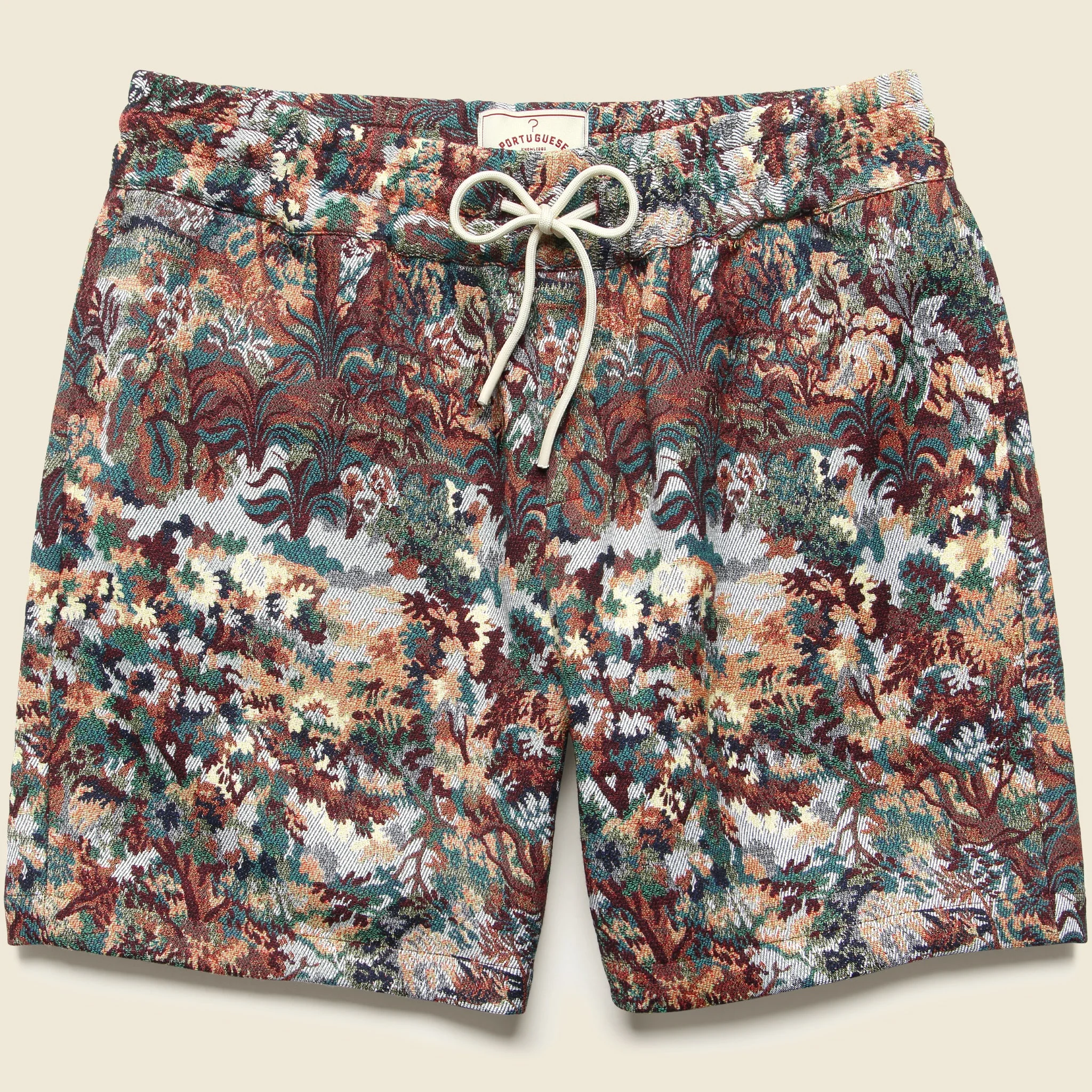 Floral Tapestry Shorts - Green - 1