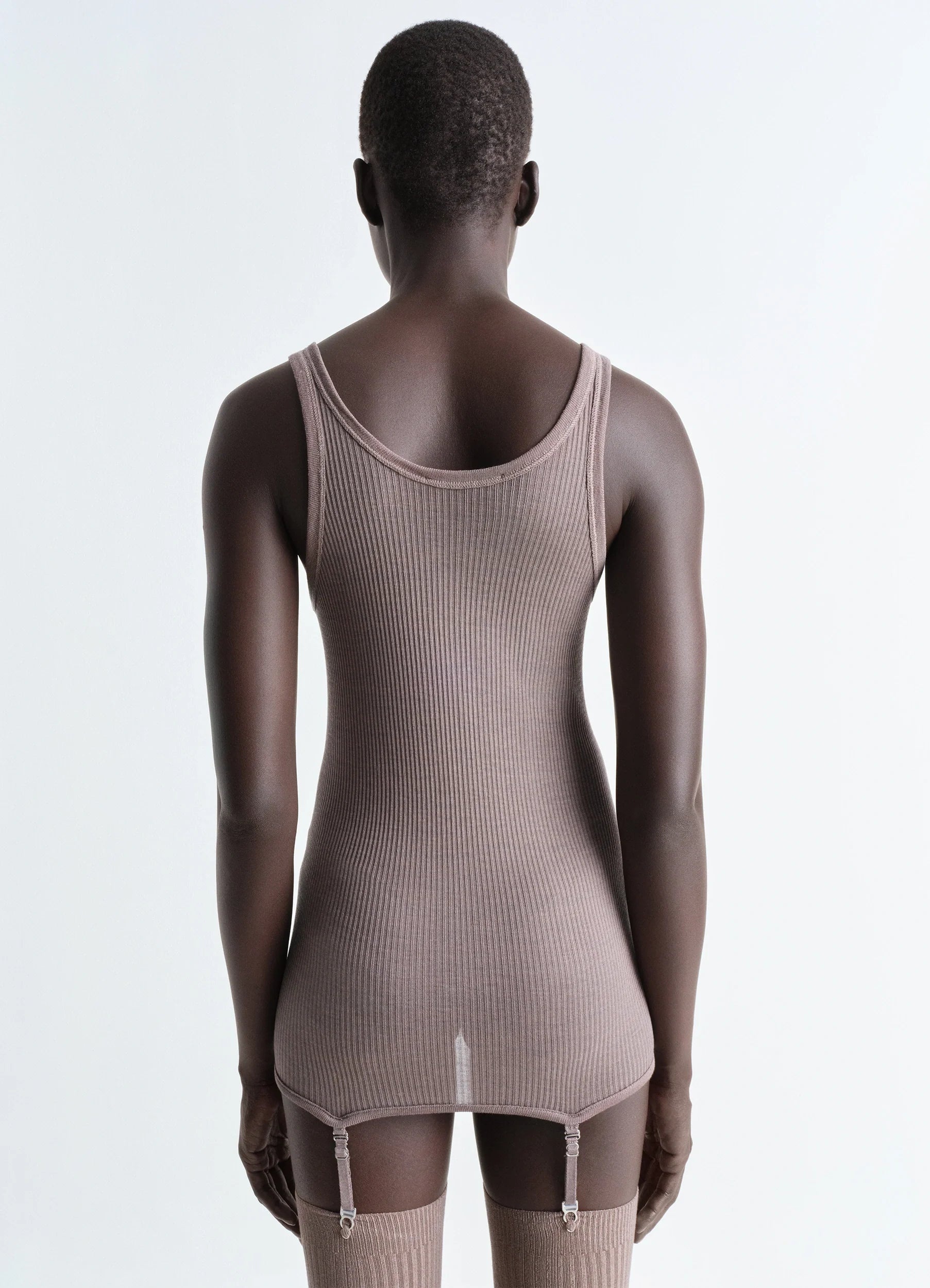 SEAMLESS RIB TANK TOP WITH SUSPENDERS - 5