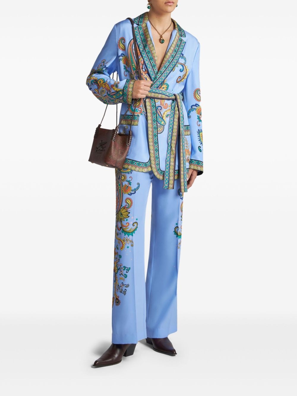 silk twill blazer - 2