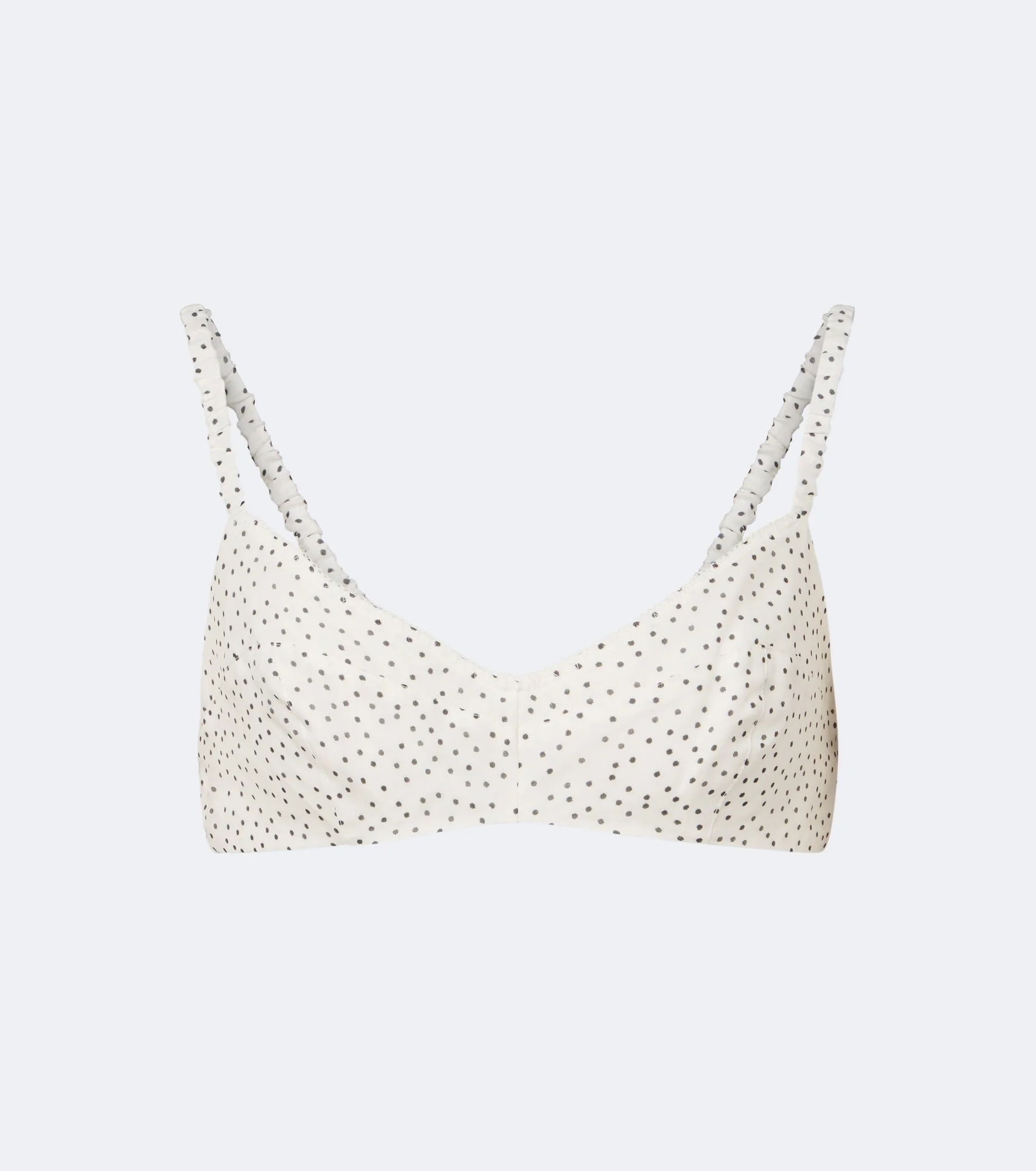 Polka-dot silk organza bra top - 1