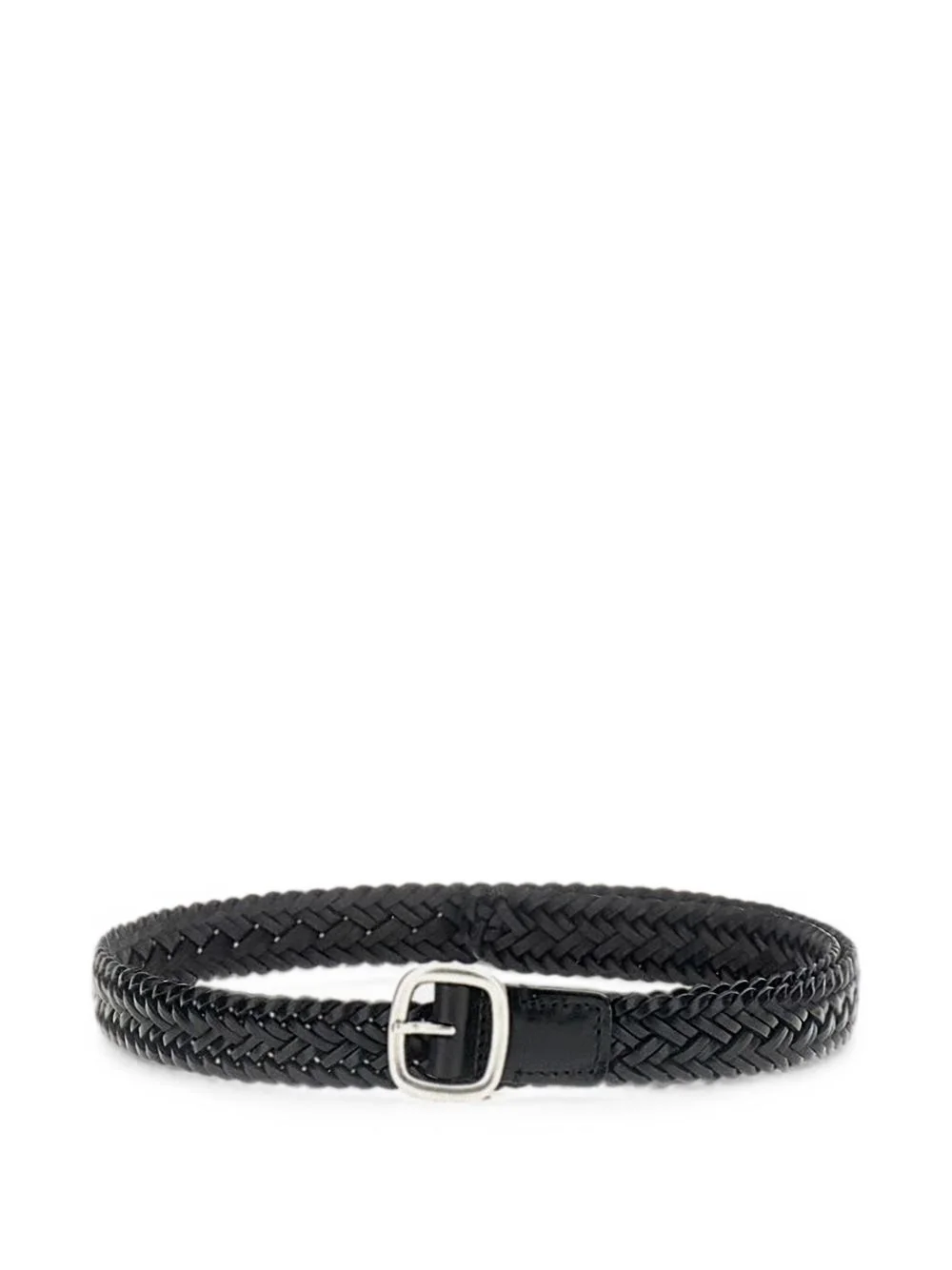 braided leather belt - 1