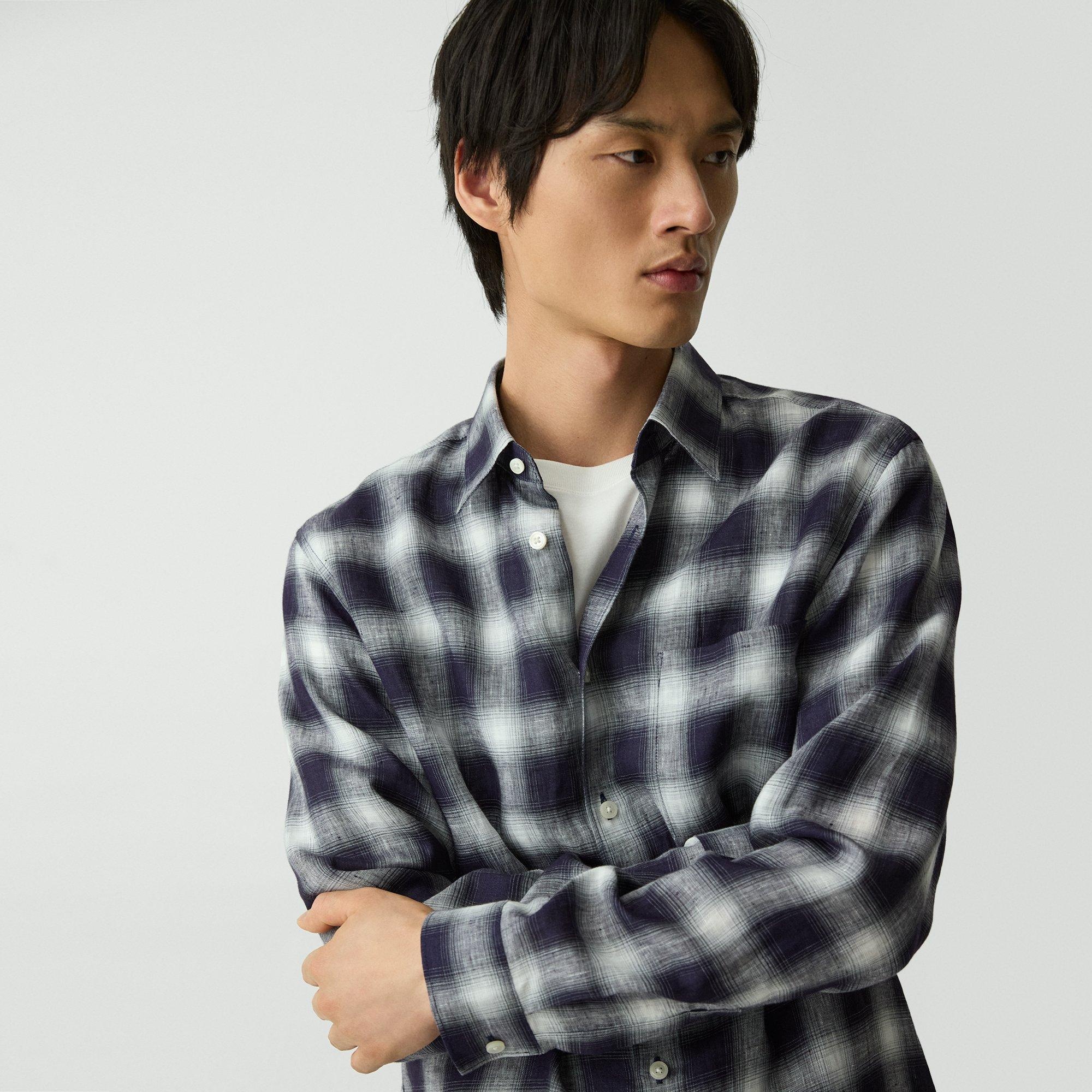 Irving Shirt in Ombré Check Linen - 5