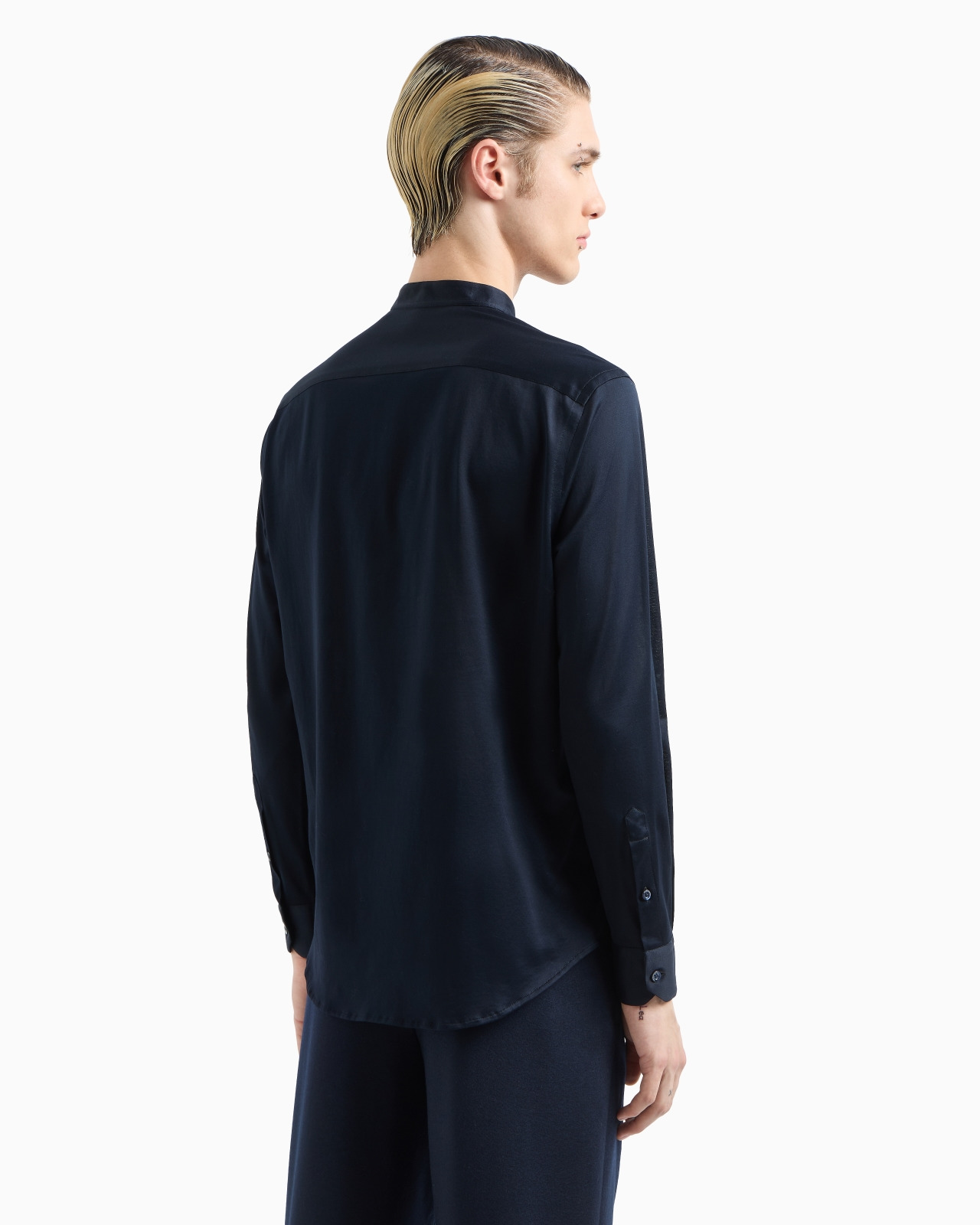 Mercerised Egyptian cotton ultra-fine jersey guru collar shirt - 3