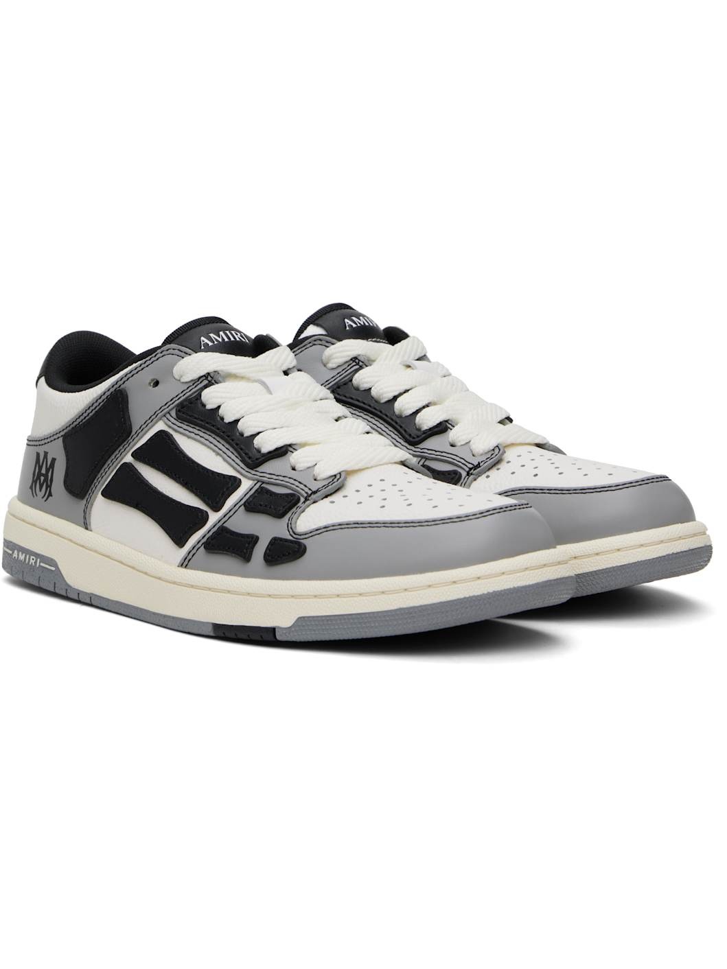 Black & White Varsity Skel Top Low Sneakers - 4