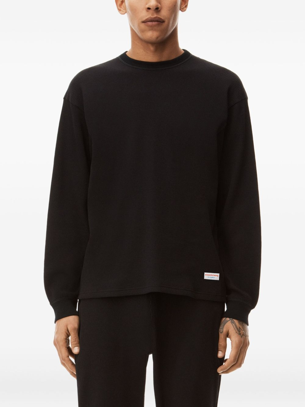 waffle crew neck longsleeve T-shirt - 3