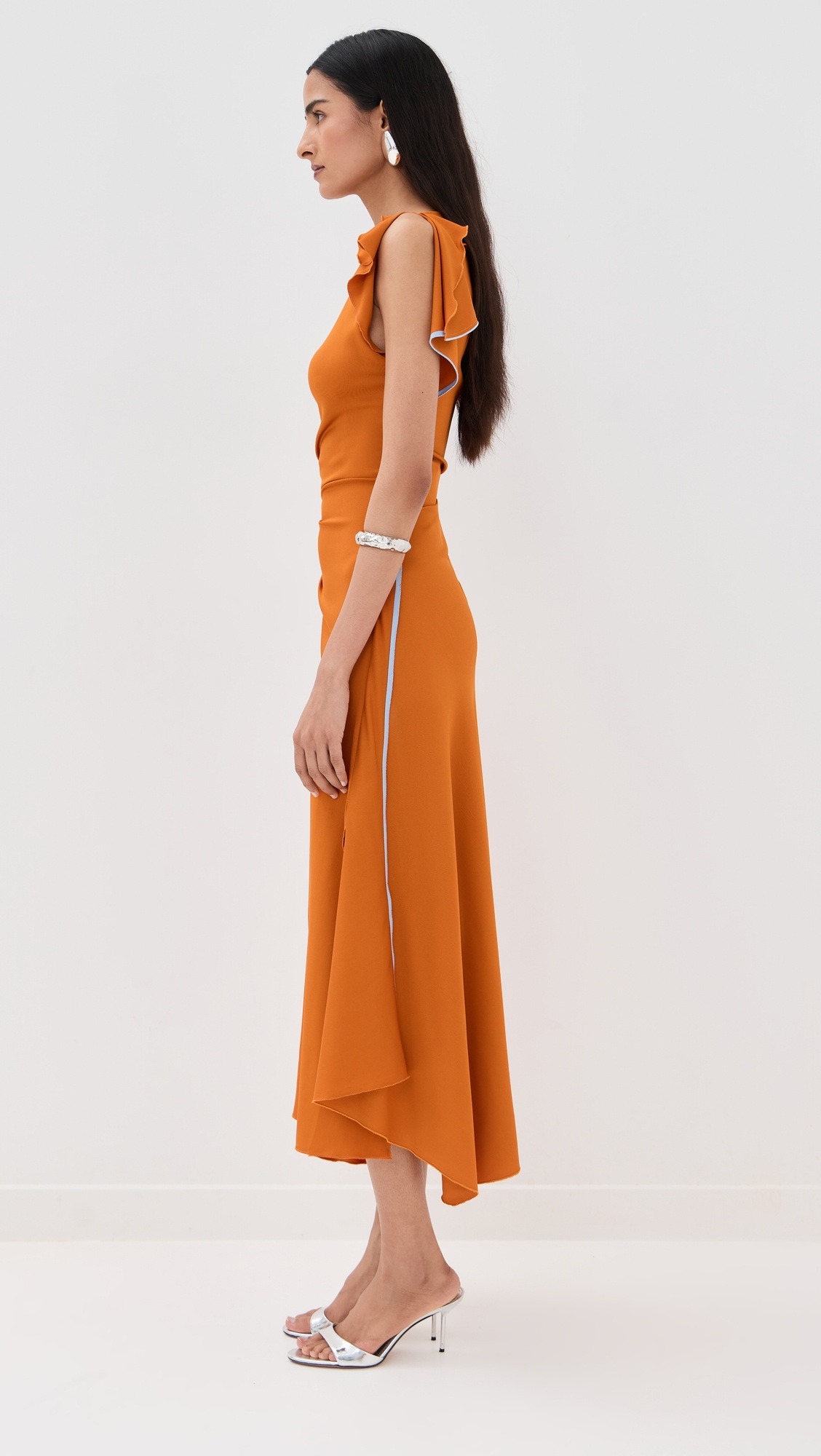 Drape Sleeve Midi Dress - 3