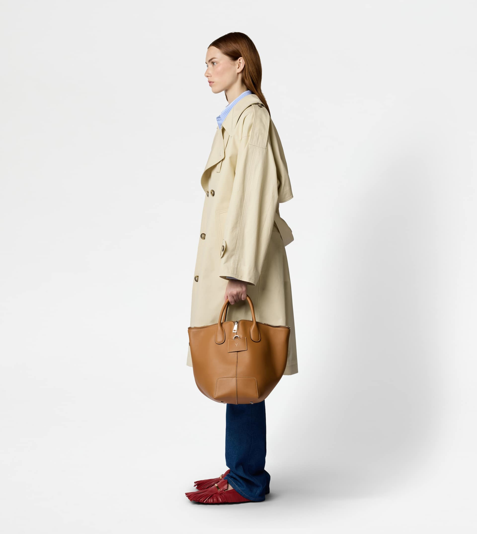 TOD'S DI BAG SWING IN LEATHER MEDIUM - BROWN - 9