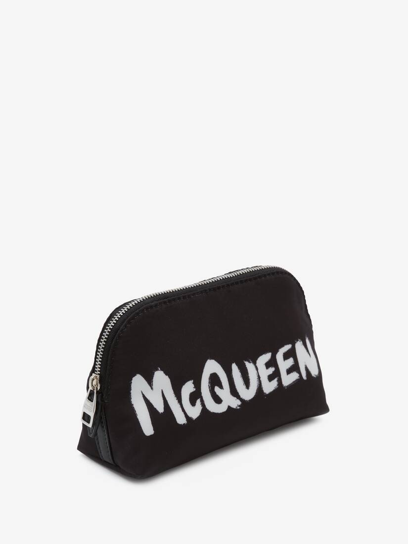 Mcqueen Graffiti Medium Zip Pouch in Black/white - 2