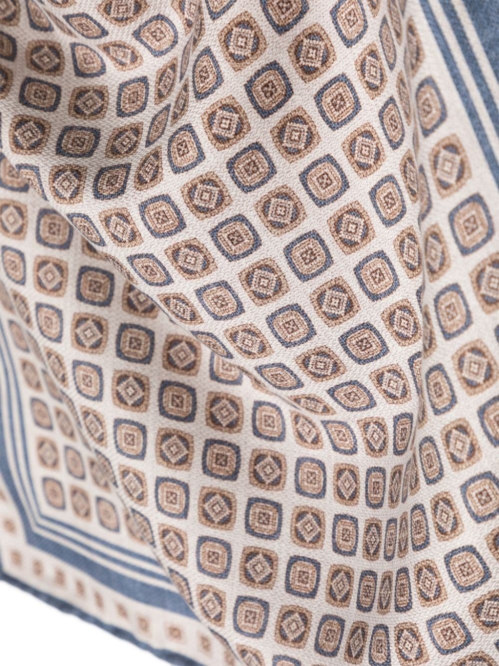 geometric-print silk scarf - 3