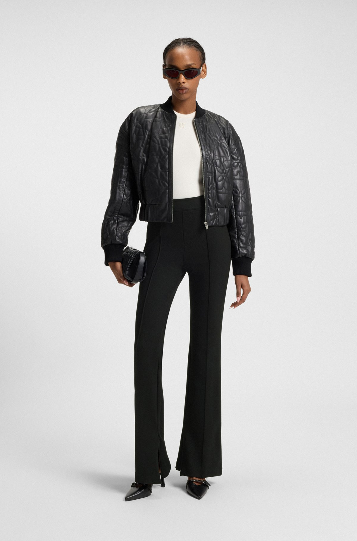 FLARED TROUSERS IN PUNTO MILANO JERSEY WITH FRONT SEAM - 3
