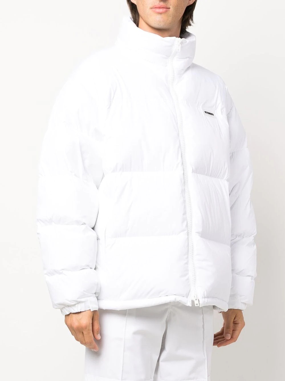 logo-patch puffer jacket - 3