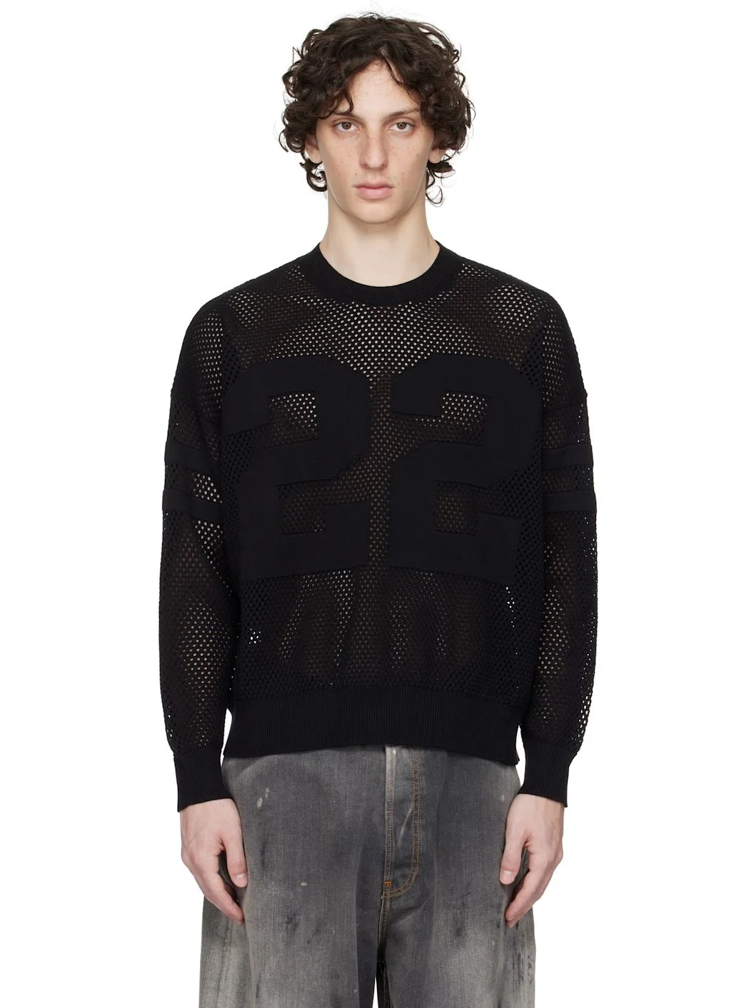 Black '22' Crew Sweater - 1