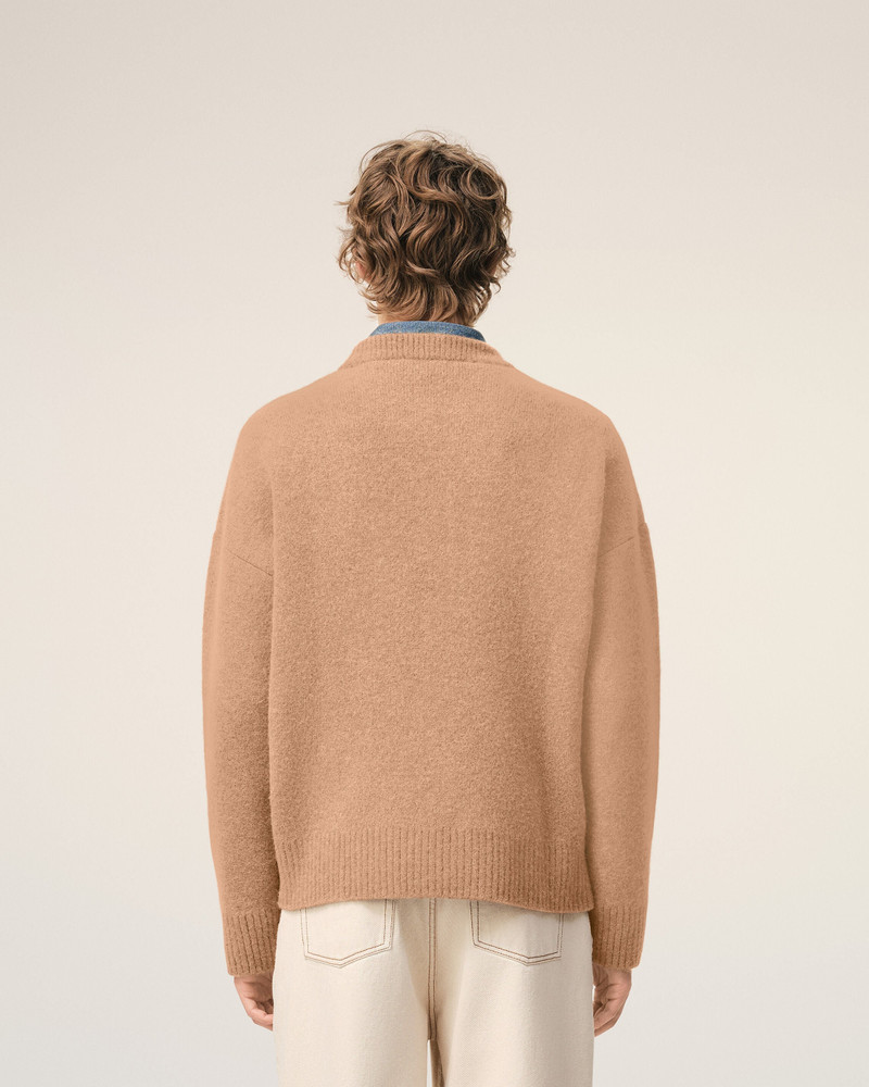 BROWN ALPACA AMI DE COEUR CREWNECK SWEATER 5