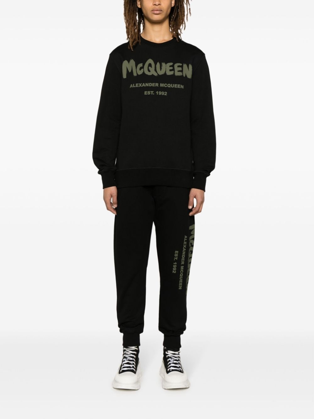 Graffiti-print cotton track pants - 2