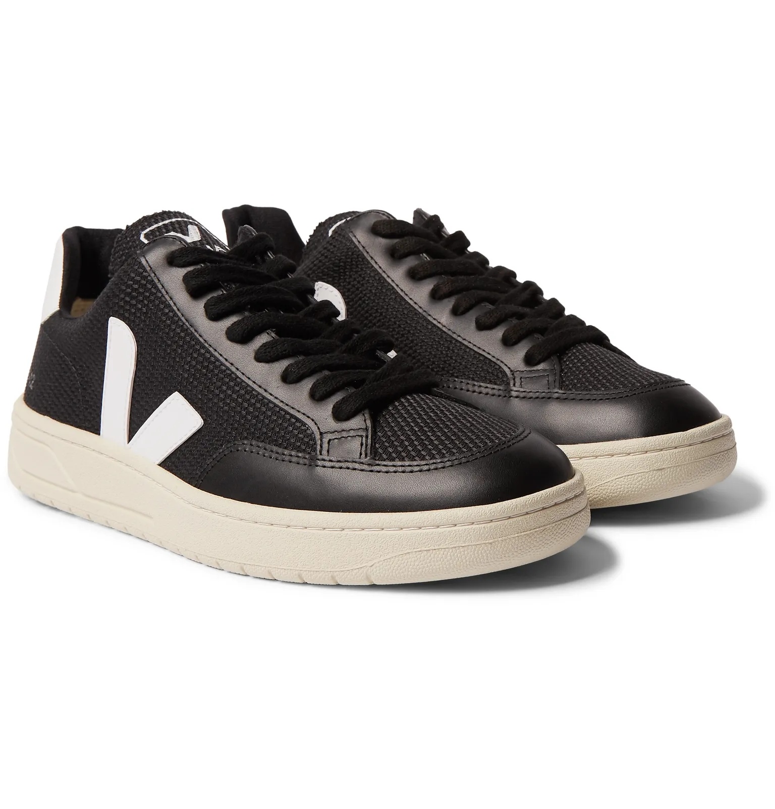 V-12 Leather-Trimmed B-Mesh Sneakers - 2