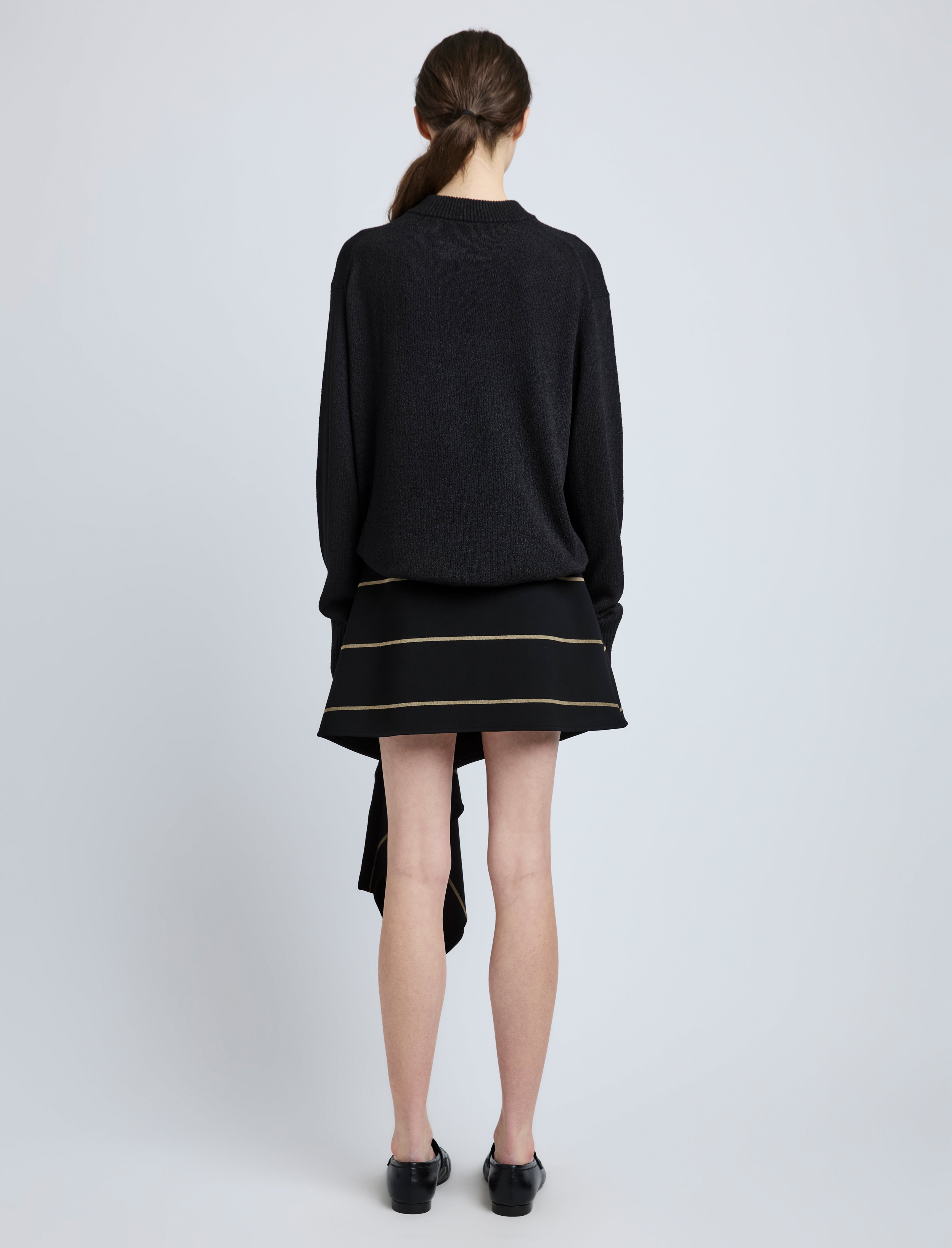 Rae Skirt in Stripe Bi-Stretch Viscose - 4