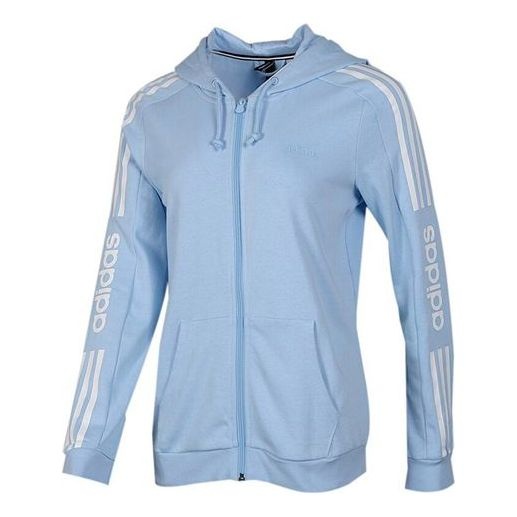 (WMNS) adidas neo CE 3S ZP HDY Zipper Jacket Sky Blue EI4693 - 1