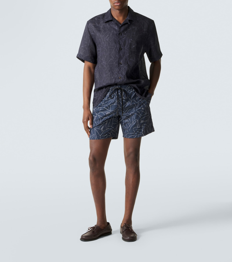 Brioni Printed linen bowling shirt outlook