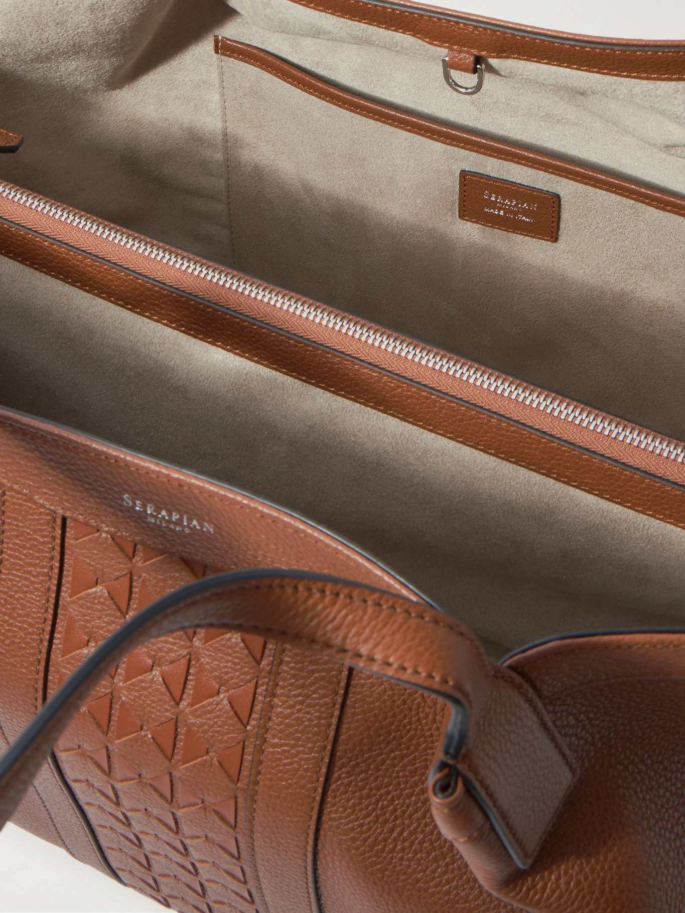 Secret textured-leather tote Brown - 5