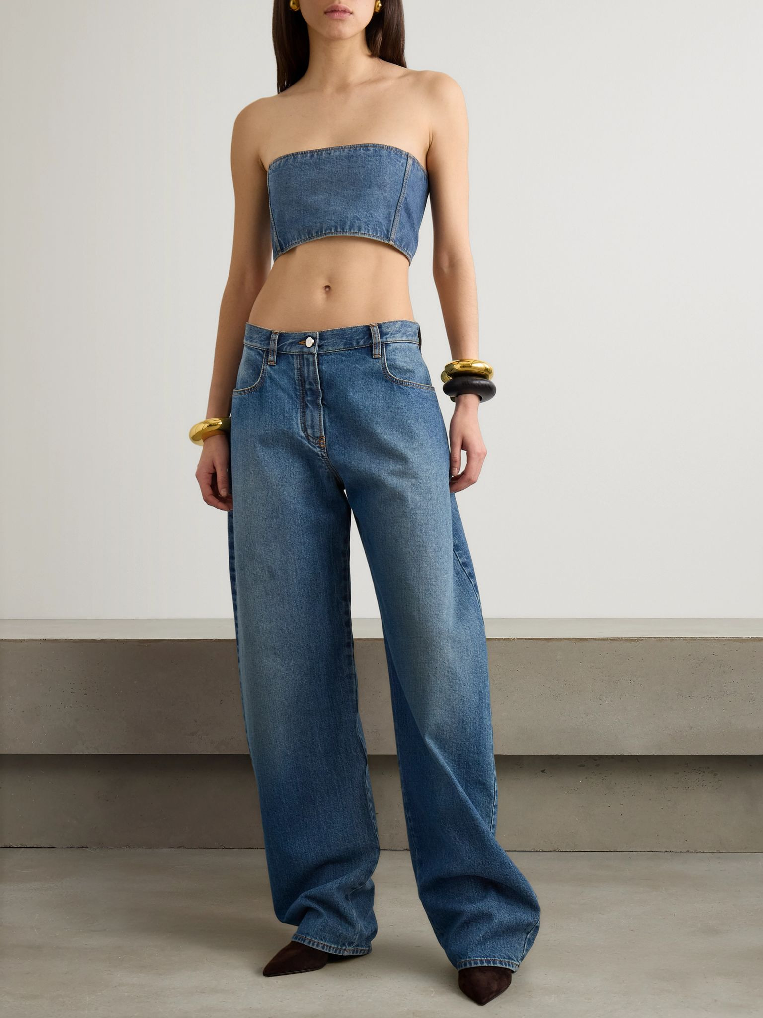 Denim bustier top Blue - 2