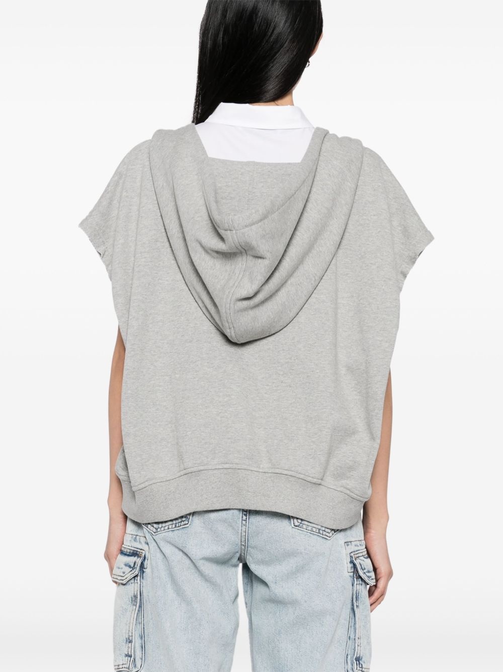 shirt layered hoodie - 4
