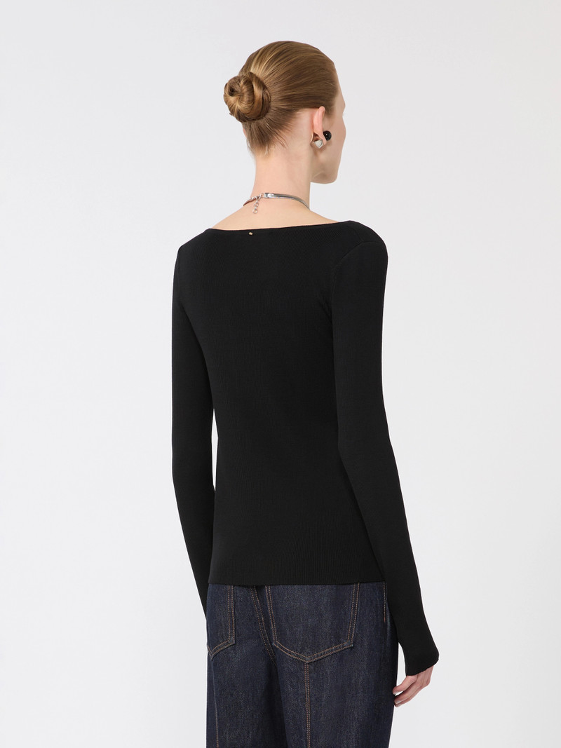 TROFEO Wool cardigan with chain - BLACK 4