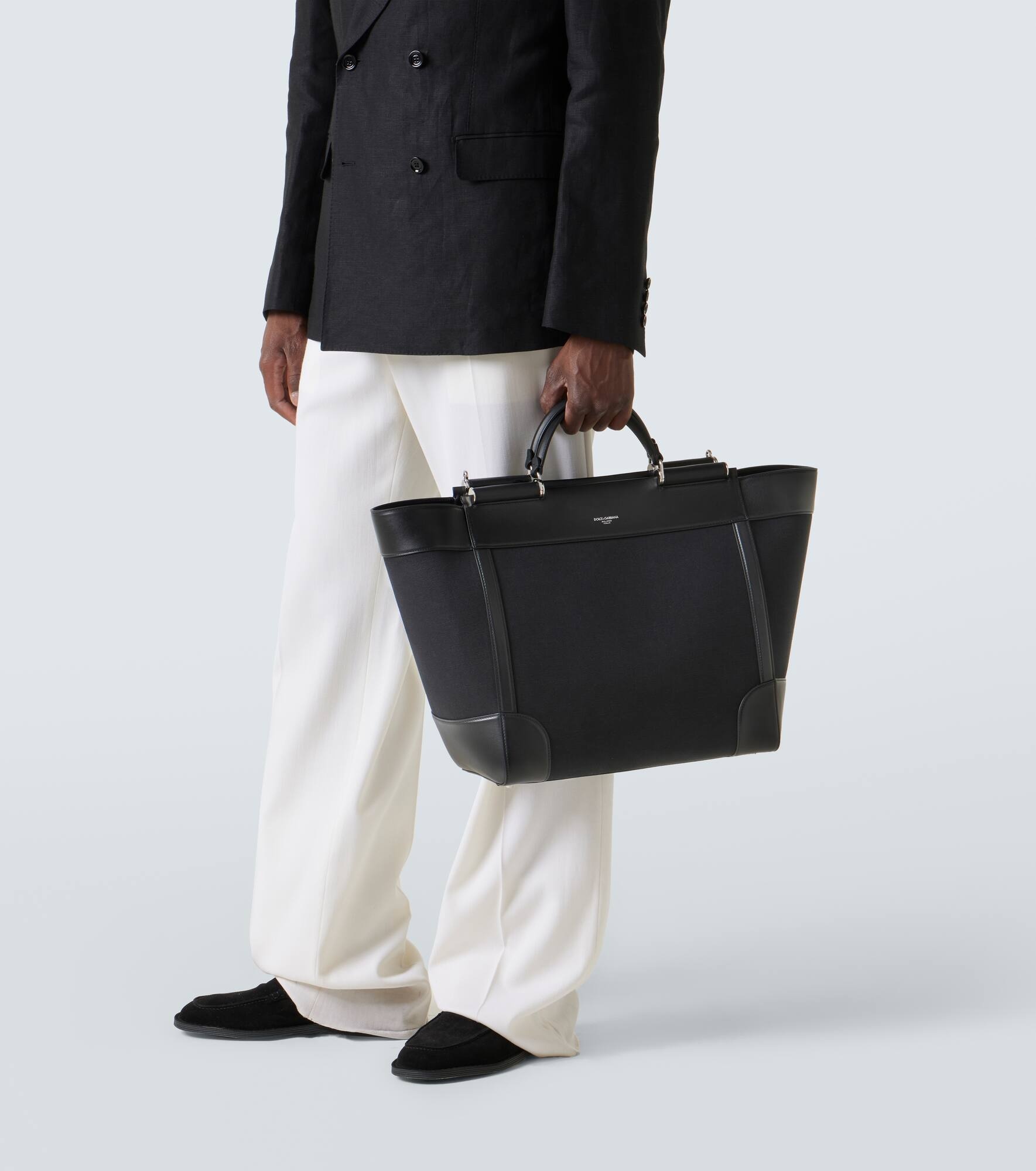 Leather-trimmed tote bag - 2