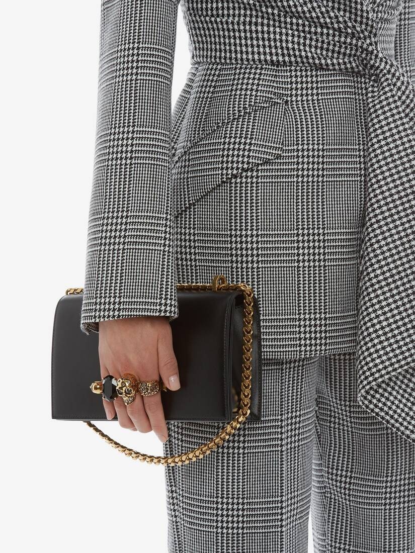 Jewelled Satchel in Black - 5