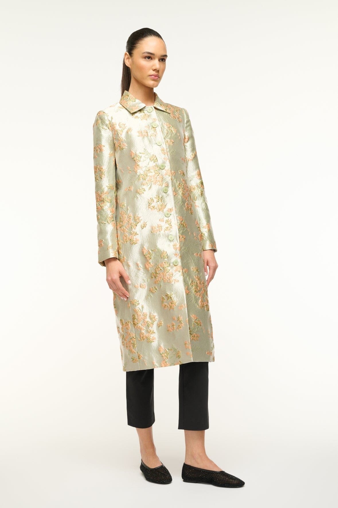 STAUD ANTOINETTE COAT METALLIC BLOOM - 5