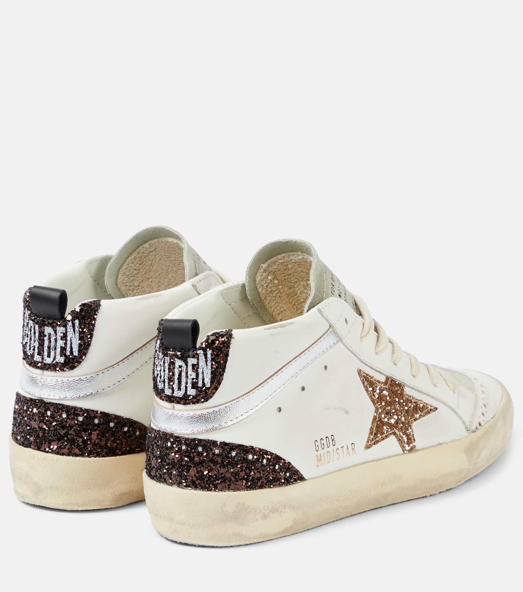 Mid Star glitter leather sneakers - 3