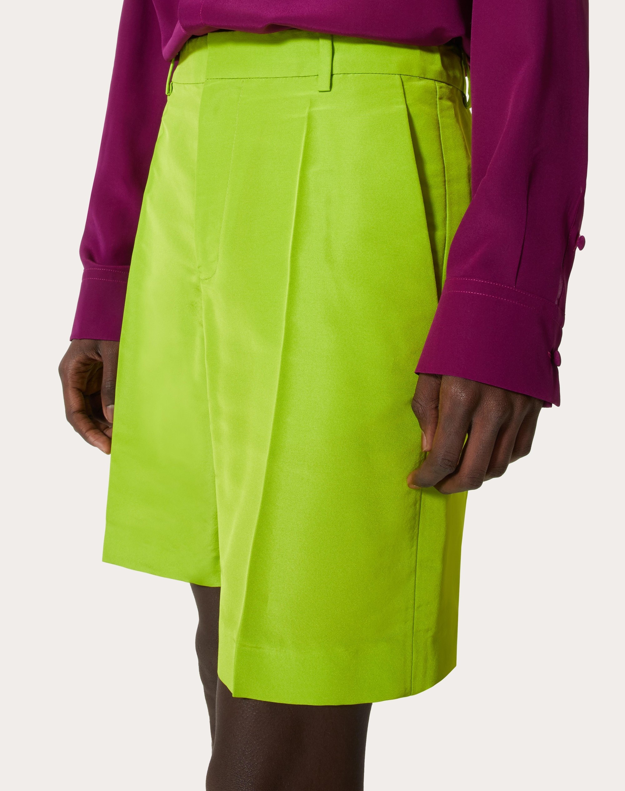SILK FAILLE BERMUDA SHORTS - 5
