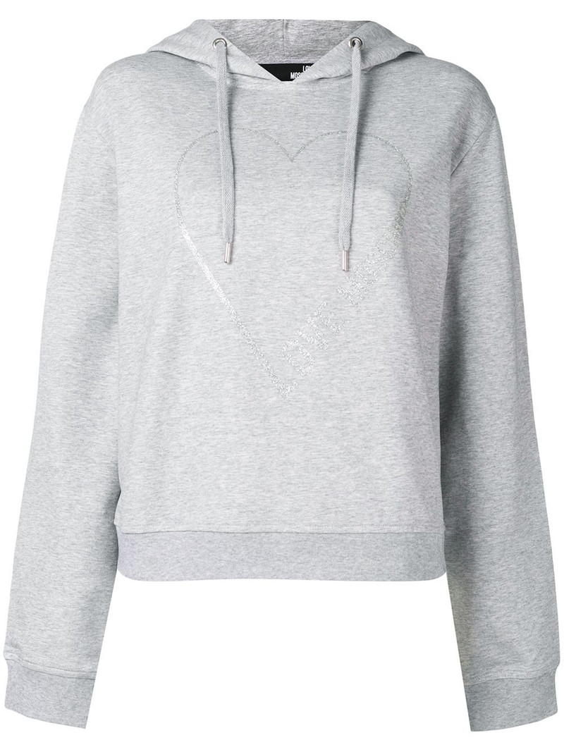 logo heart print hoodie 1