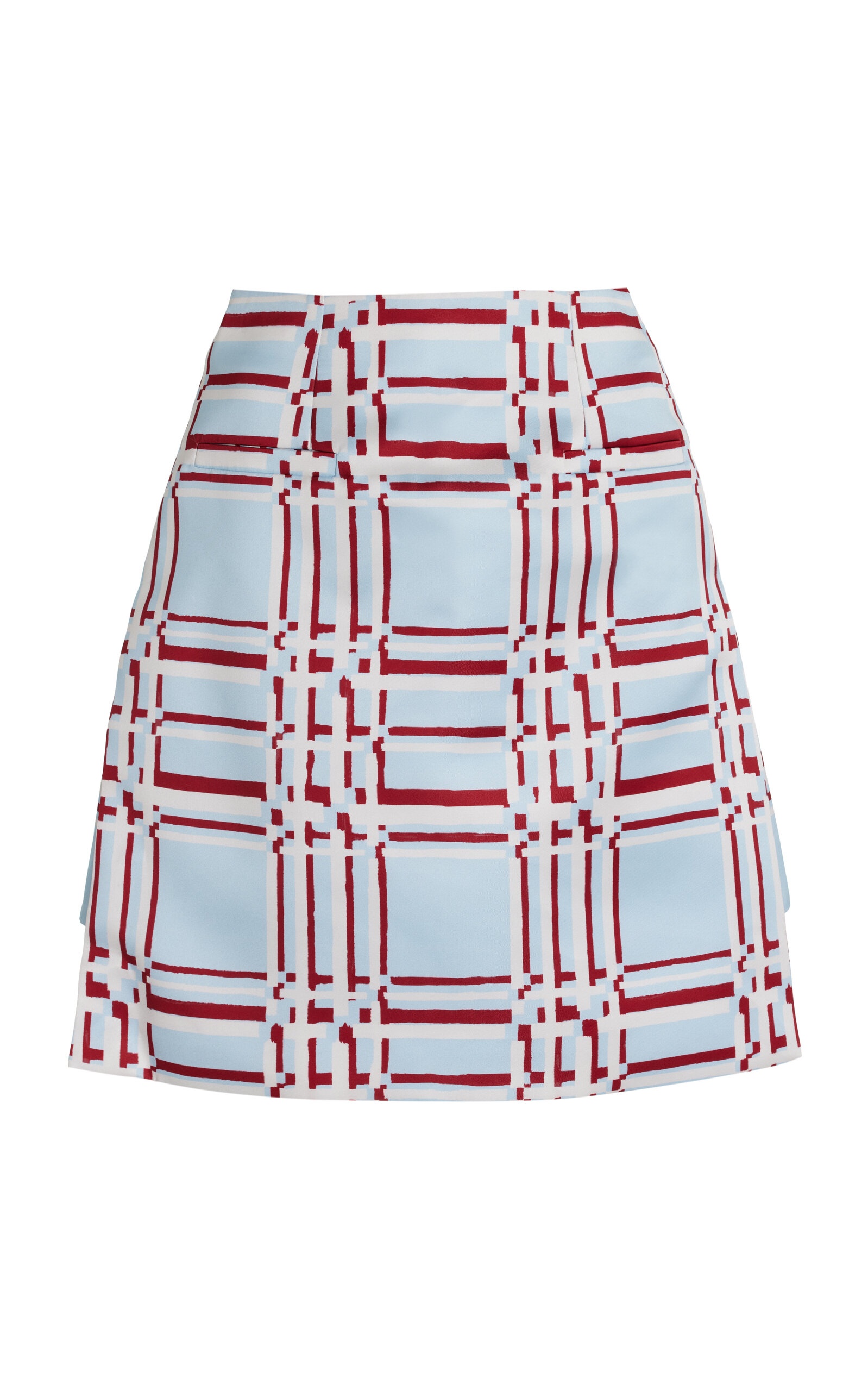 Victorie Checked Satin Mini Skirt print - 1
