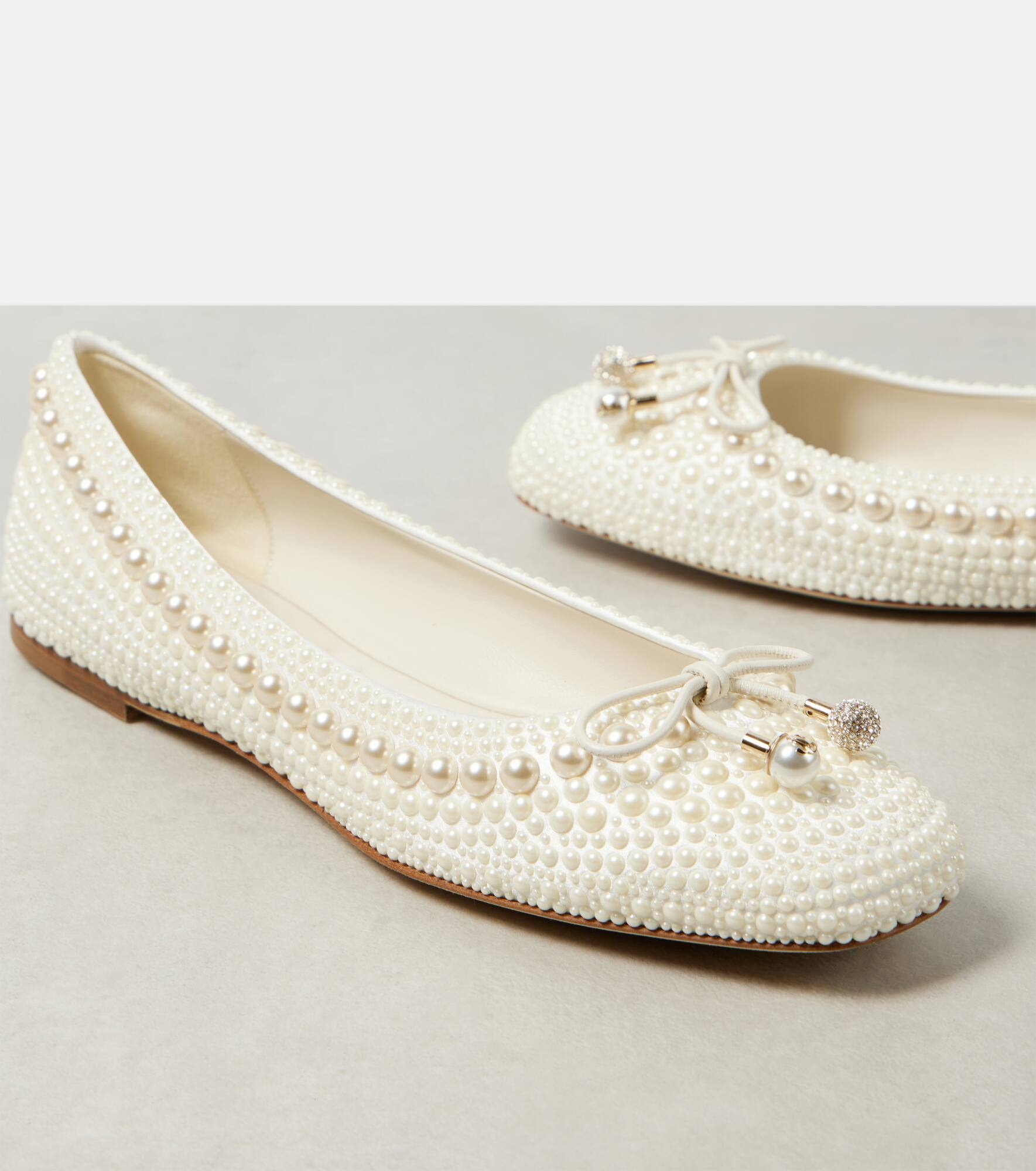 Elme embellished satin ballet flats - 6