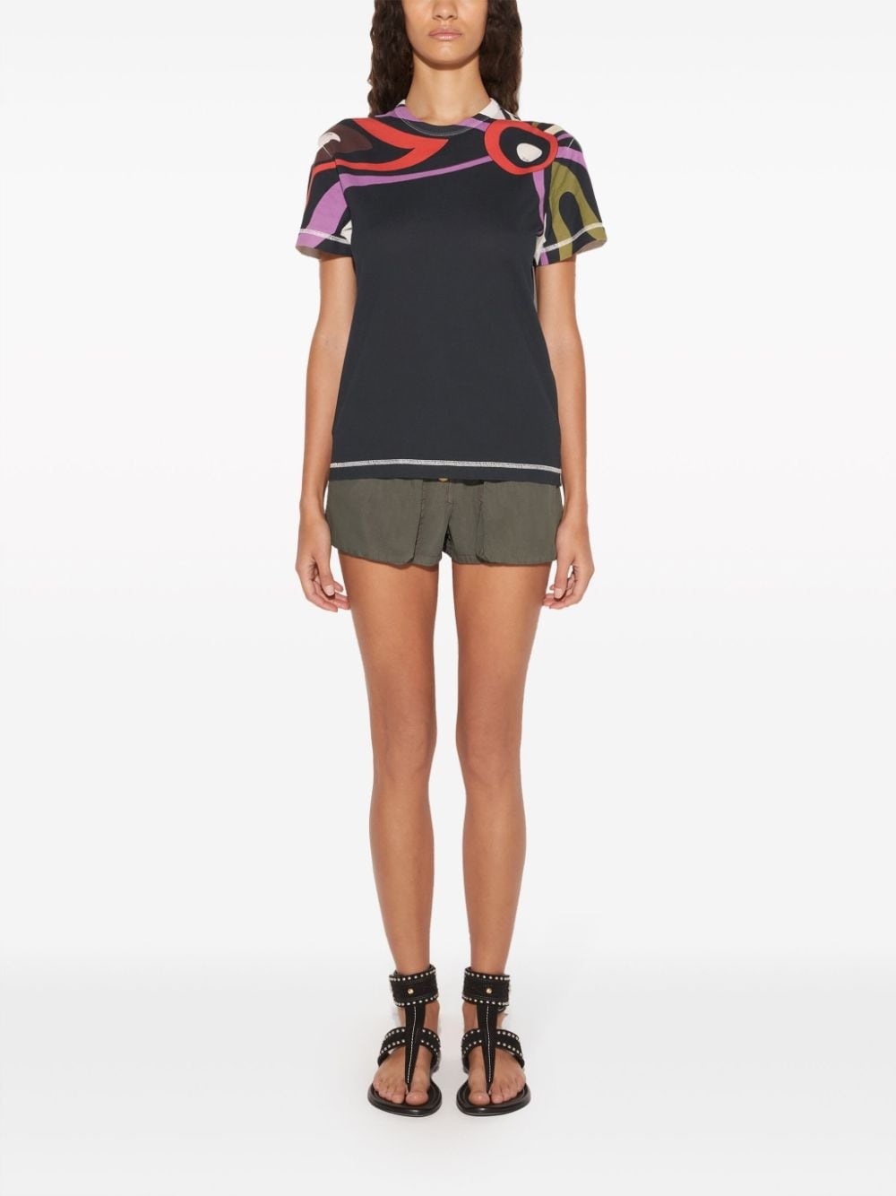Marmo-print cotton T-shirt - 2
