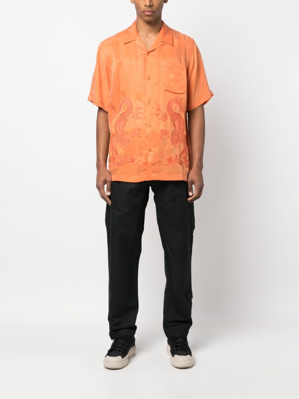 tapered drawstring cargo trousers - 2