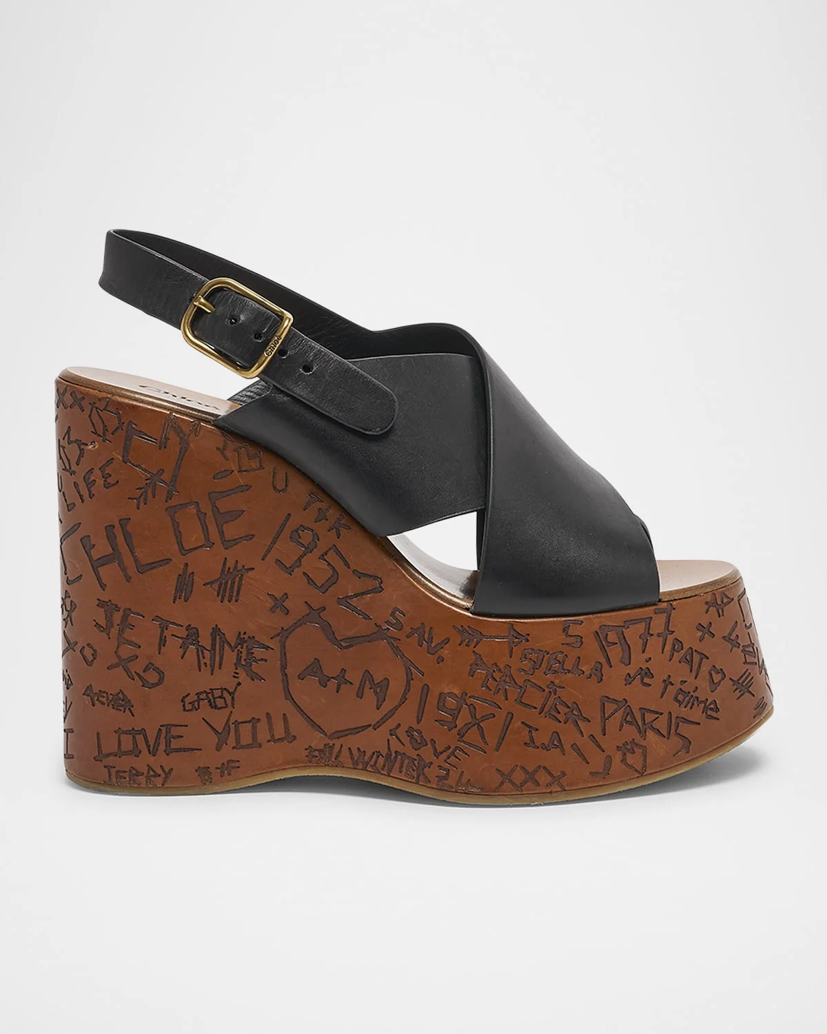 Maxime Leather Crisscross Platform Sandals - 1