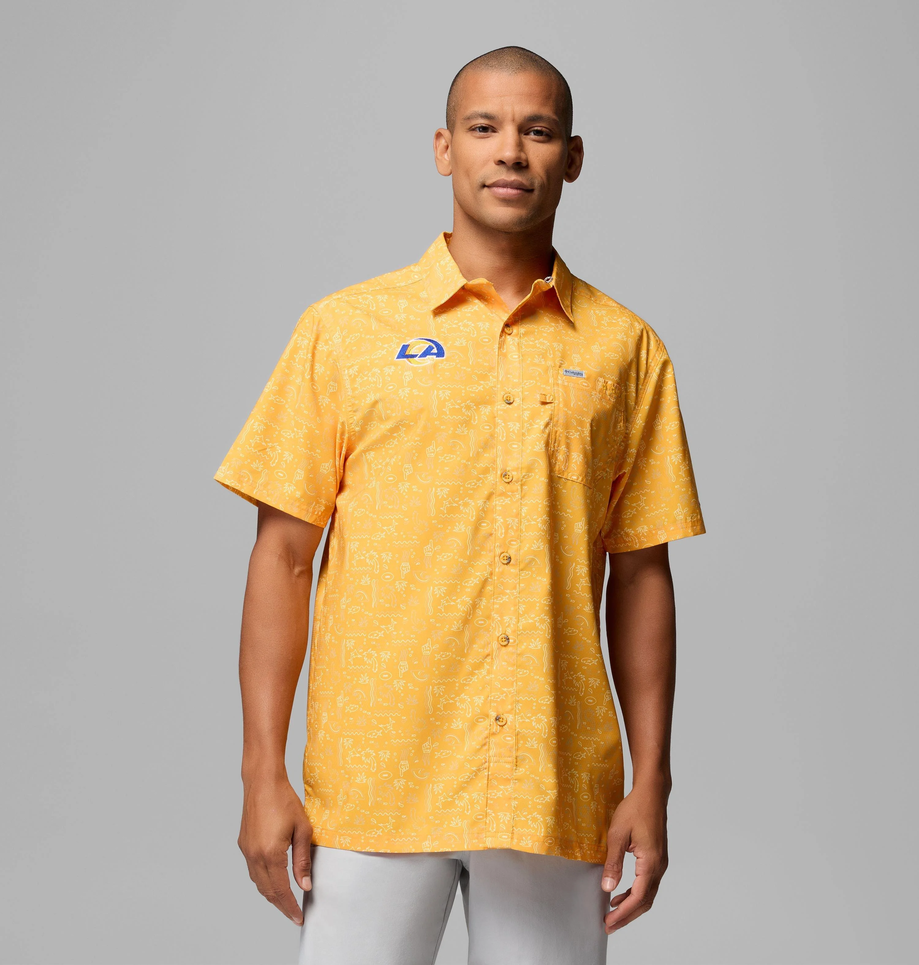 Men's PFG Super Slack Tide Short Sleeve Shirt - Los Angeles Rams - 1