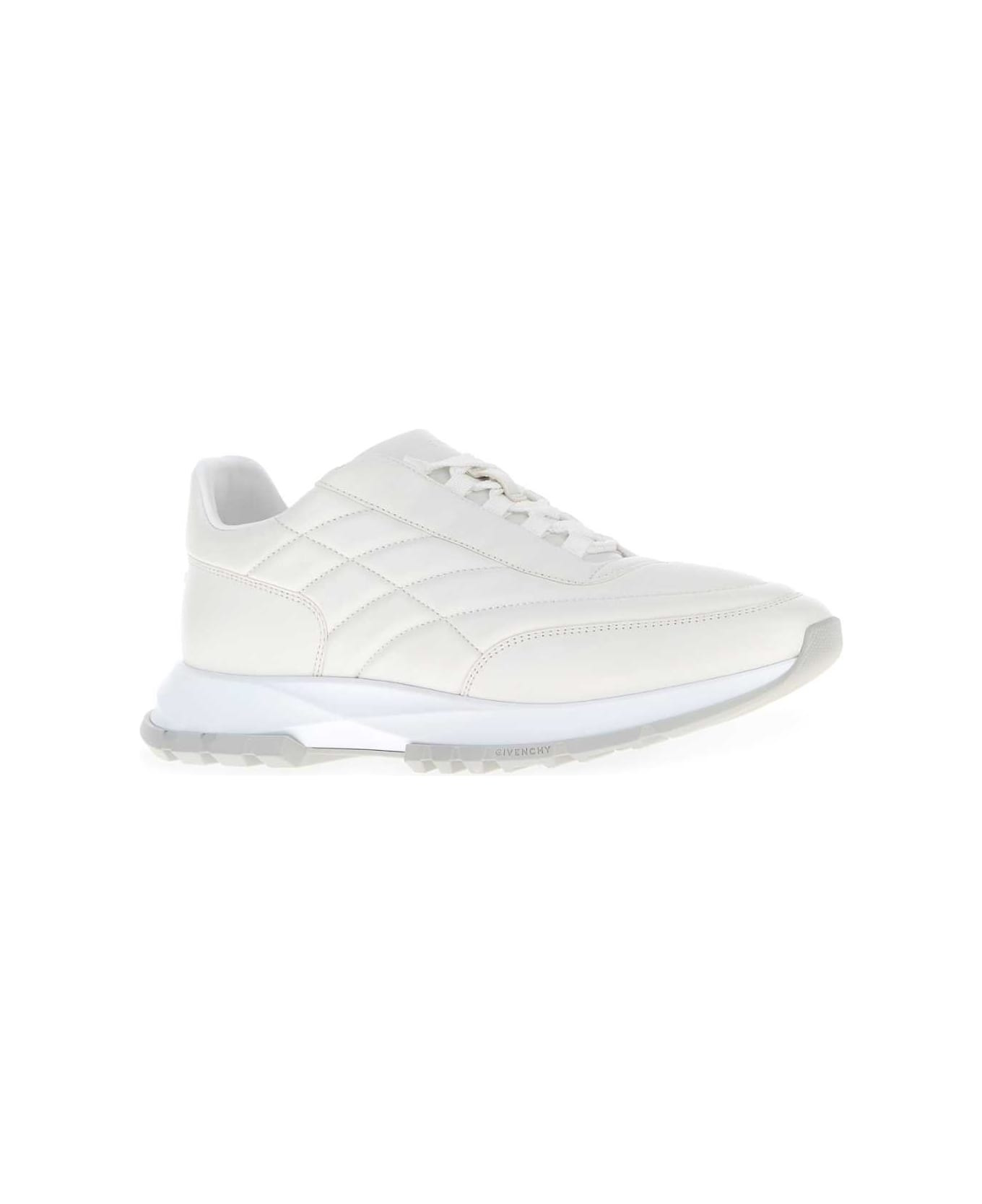 White Leather Trainers Sneakers - 2
