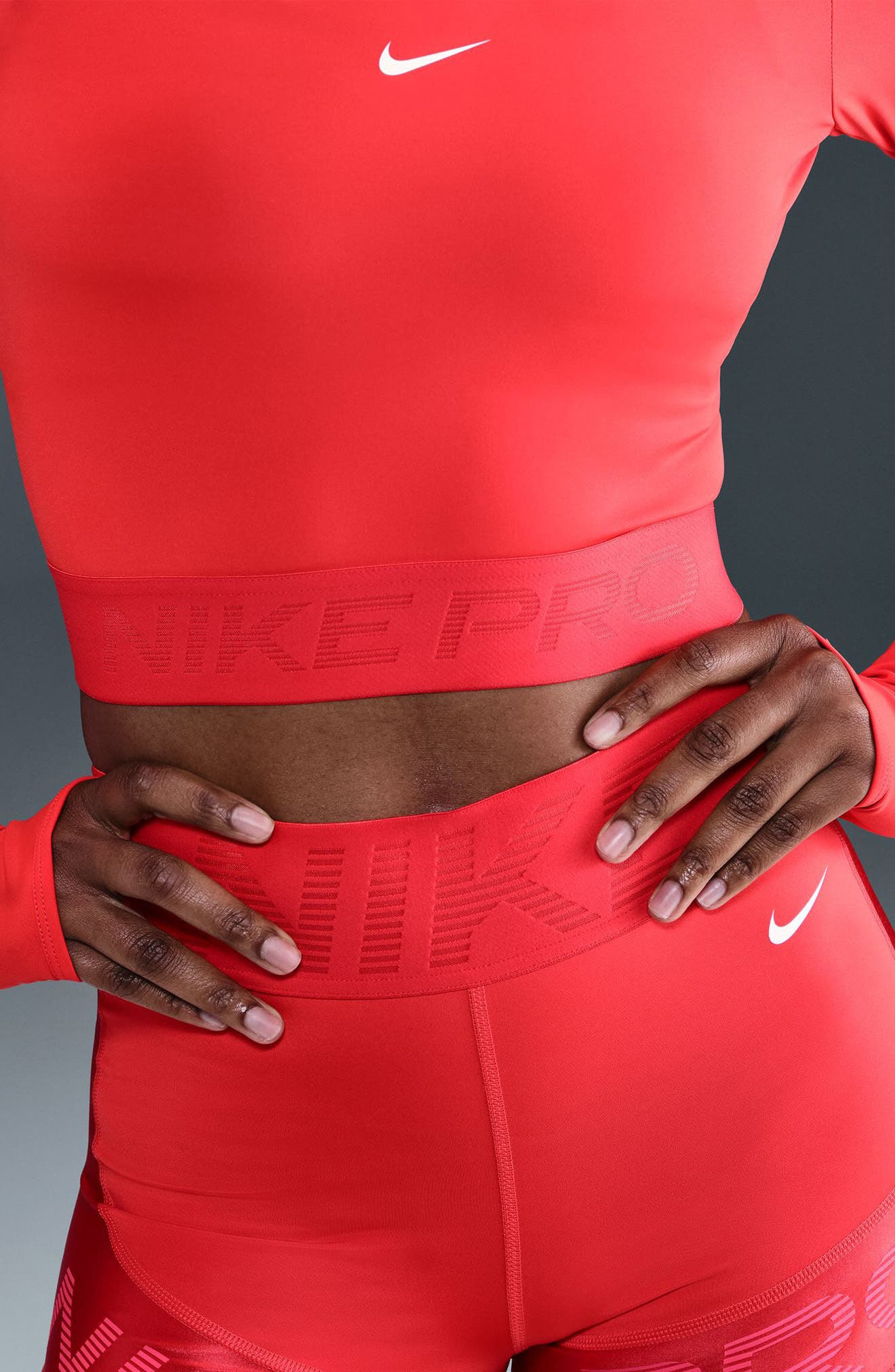 Nike Pro Sculpt Dri-FIT High Waist Bike Shorts in Lt Crimson/Ember Glow/White at Nordstrom - 5