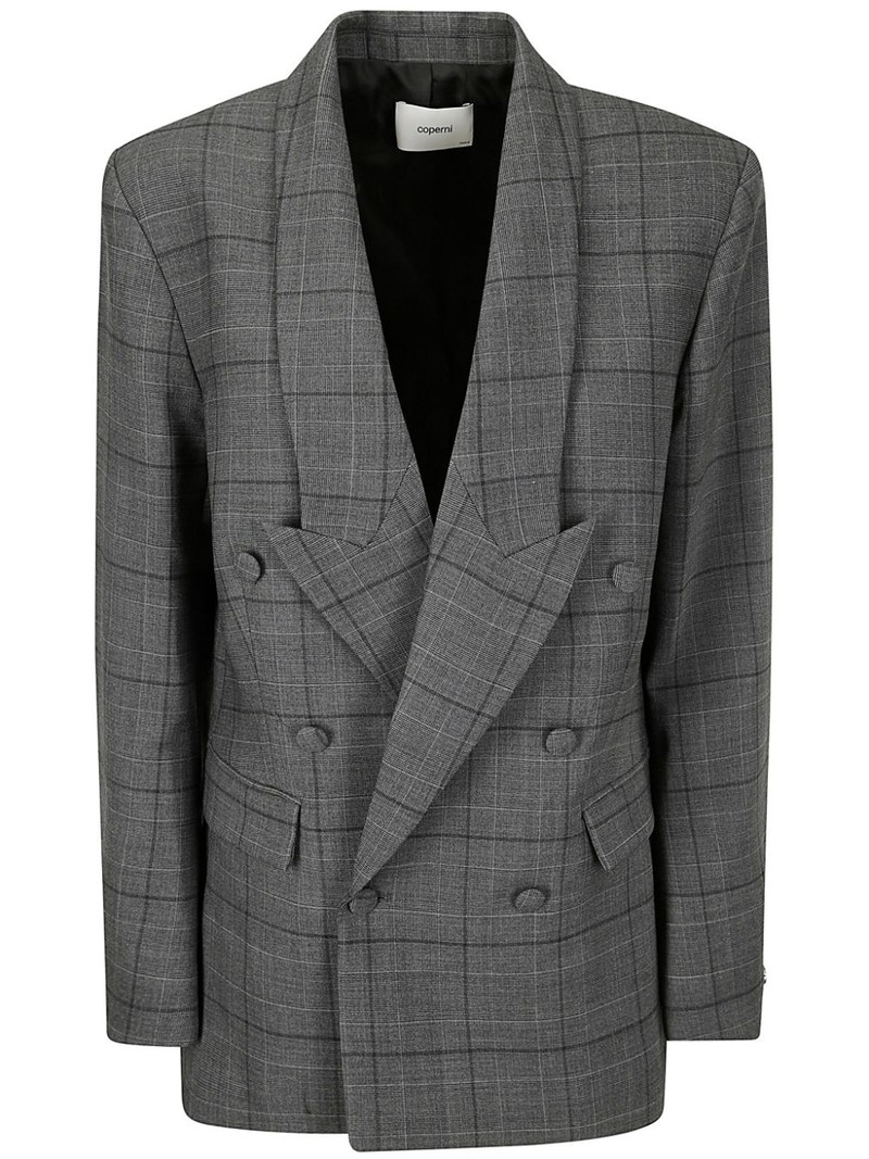plaid-check pattern blazer 1