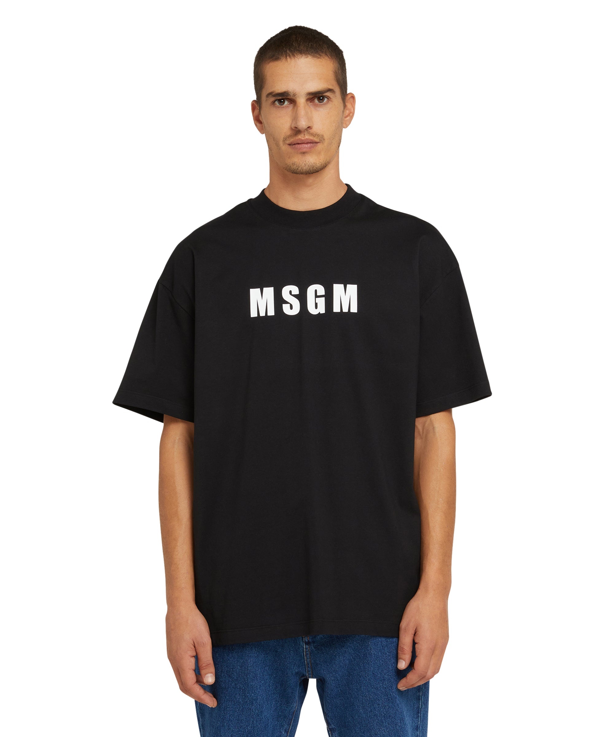 Cotton crew neck cotton t-shirt with MSGM logo - 2