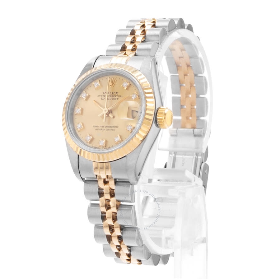 Pre-owned Rolex Datejust 26 Automatic Chronometer Diamond Champagne Dial Men's Watch 69173 CDJ - 4