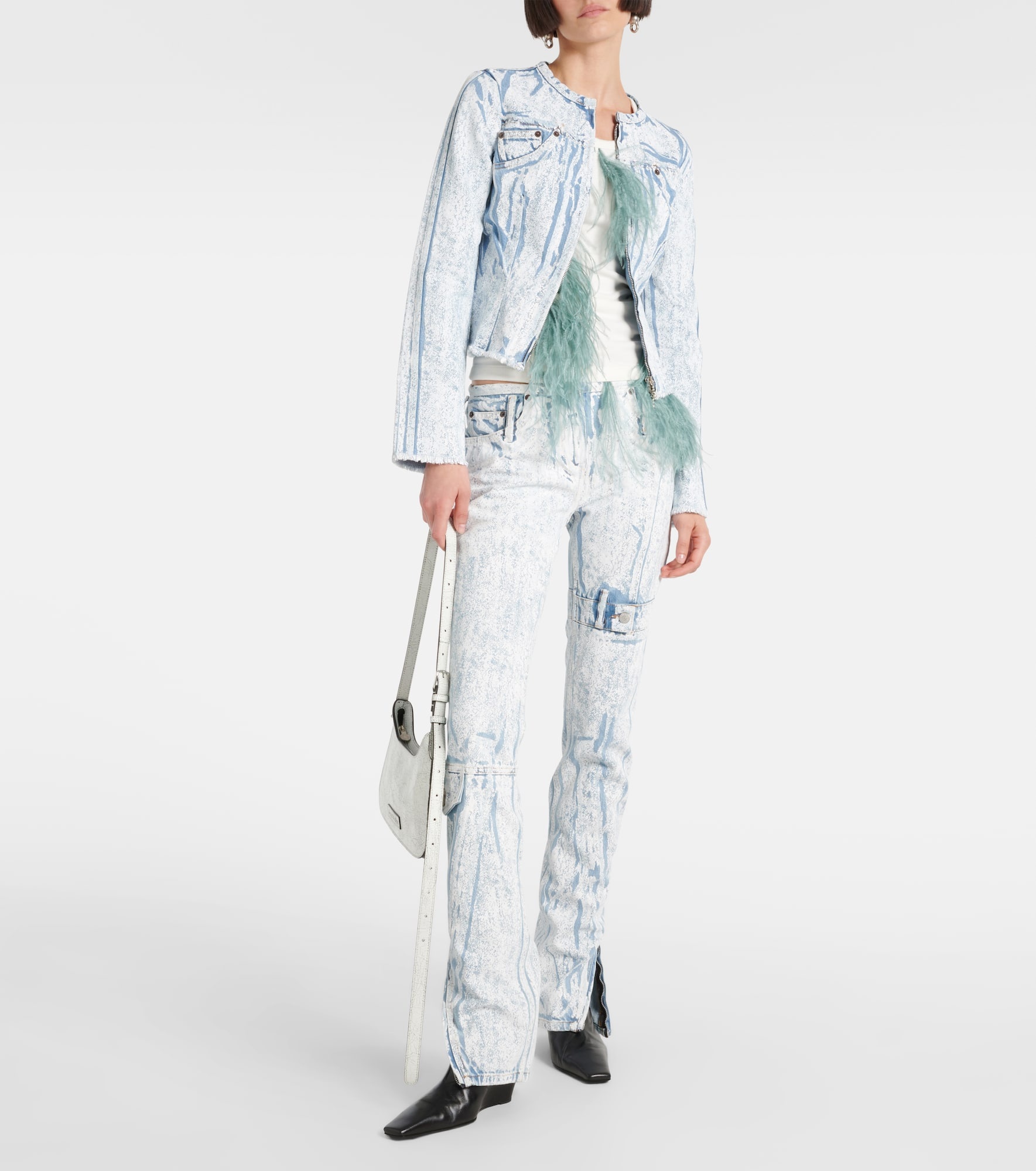 Printed denim jacket - 2