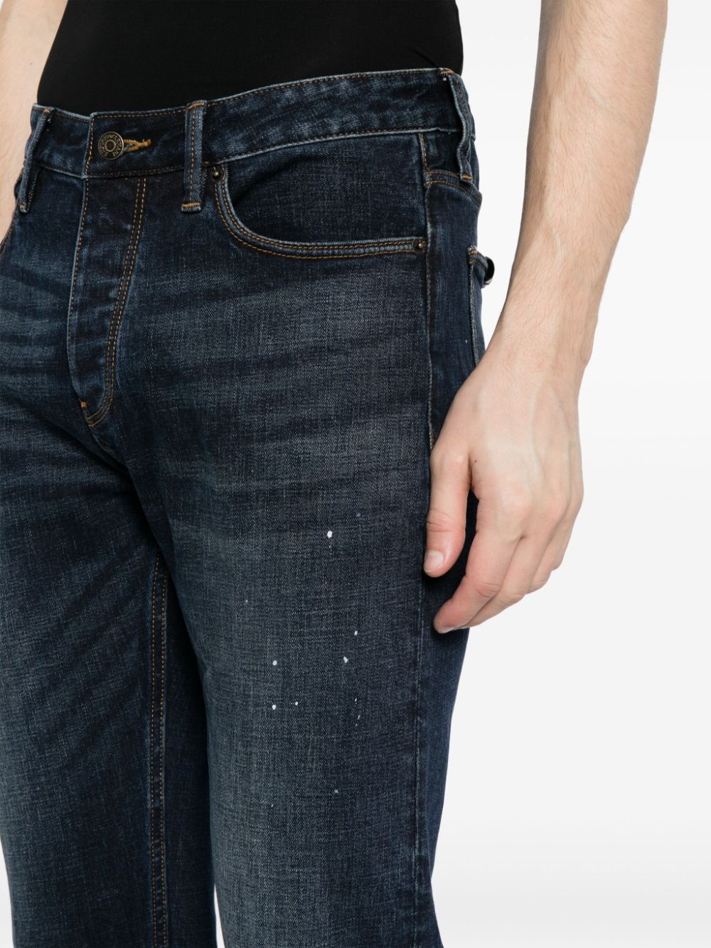 paint-splatter slim-cut jeans - 5